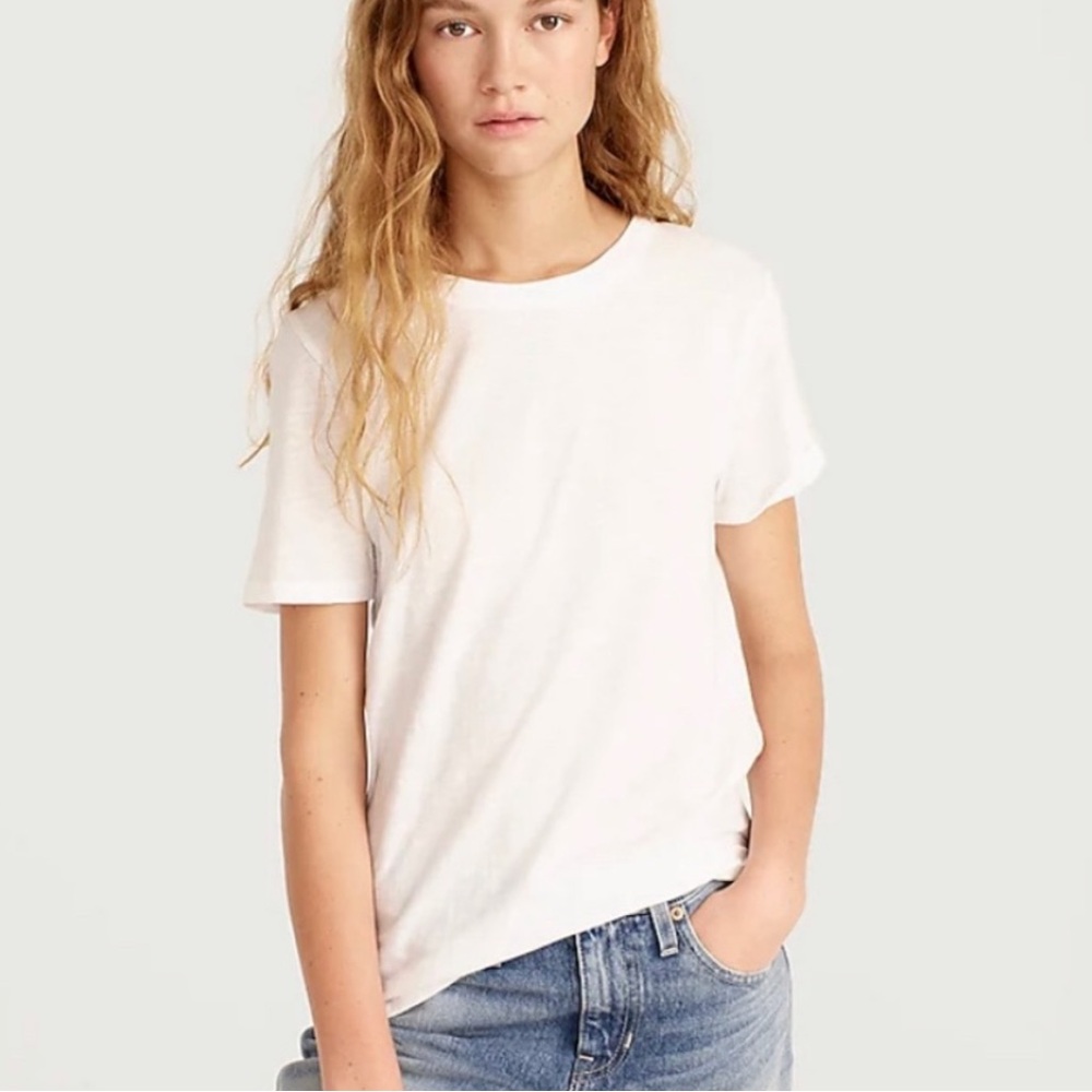 J. Crew Vintage Cotton White Crewneck T-Shirt